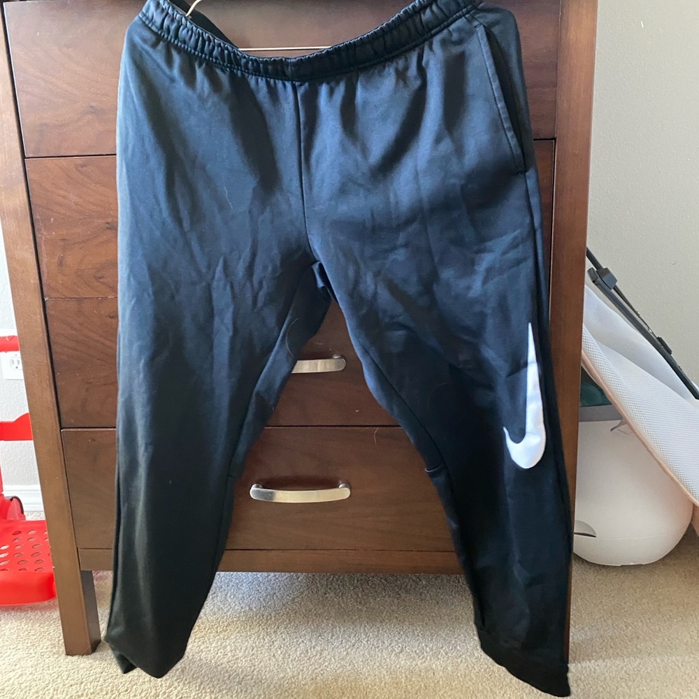 Nike Black Joggers with White Swoosh